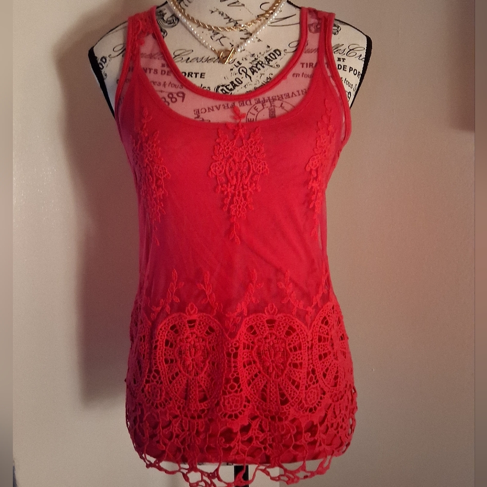 INC International Concepts Vibrant Lace Tank Top